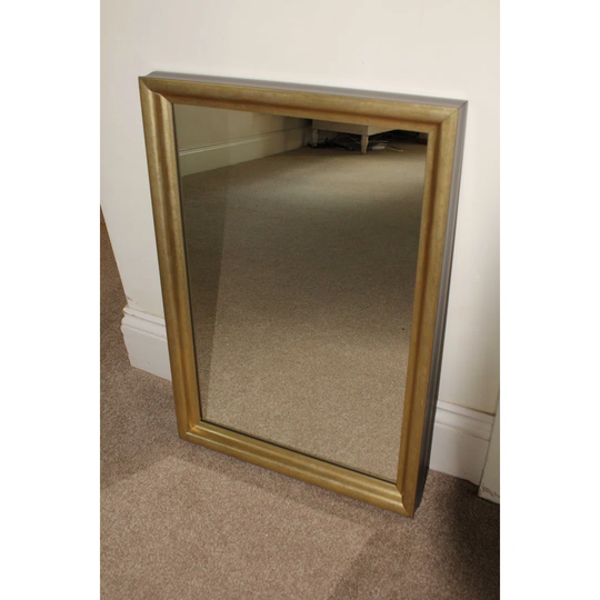Roma Wood Framed Wall Mounted Accent Mirror in Gold