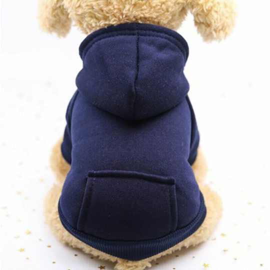 Cat Hoodie Cotton Dog Clothes with Winter Coat and Outside Pocket Winter Dog Sweater Christmas Sweater (Blue, s)