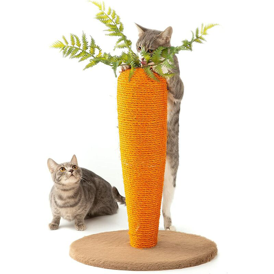 Carrot Cat Tree Small Cat Tree for a Cat, Playing Trunk for Cats, Columns Covered with Natural Sisal, Orange Color...