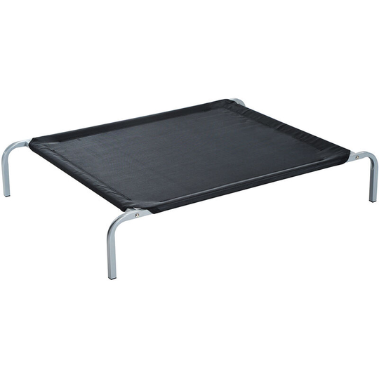 Elevated Cooling Pet Bed Portable Folding Camping Cot Indoor Outdoor - Black - Pawhut