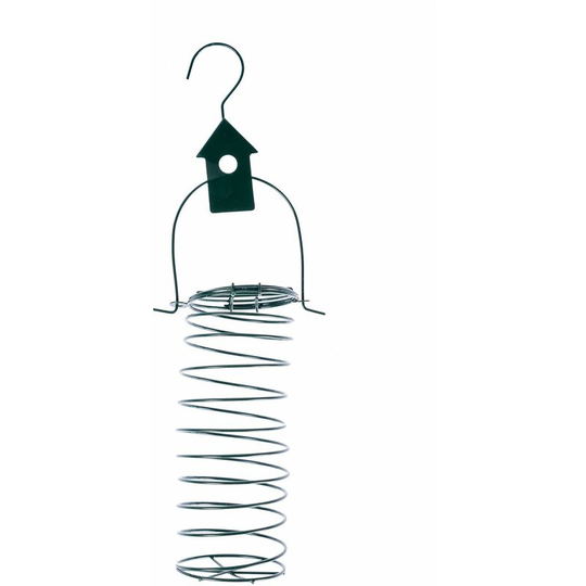 Metal Hanging Bird Feeder with Bird Decoration, Bird House - Green - Green - Green - Homescapes