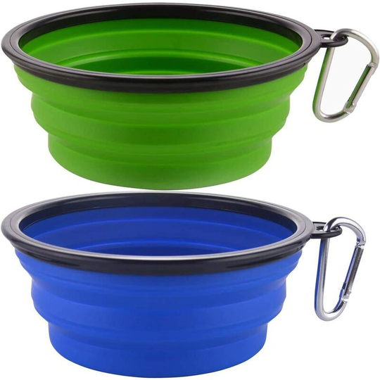Betterlifegb - Dog bowl, set of 2 foldable bowls for silicone dog with carabiner, laptop bowl with water or food for great dogs, dog travel bowl