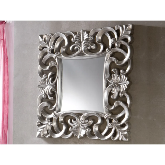 Heng Plastic Framed Wall Mounted Accent Mirror in Silver