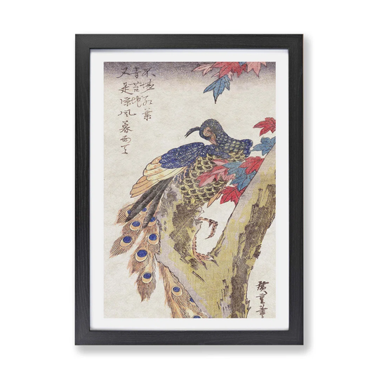 'Perched Peacock' by Utagawa Hiroshige - Picture Frame Painting Print on Paper