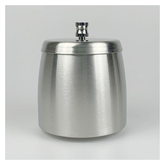Stainless steel ashtray with lid, anti-slip table ashtray, storm storm ashtray (large, sanding)