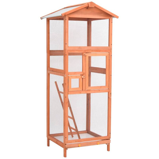 Bird Cage 68x62x166 cm Solid Firwood Vidaxl Brown