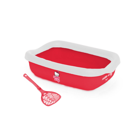 Hello Kitty Easy Clean Cat Litter Tray w/ Scoop Red & White