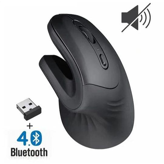 2.4G wireless vertical mouse ergonomics vertical mouse office game mouse 3 levels dpi black, Black 2 - Black 2