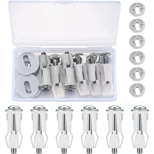 Toilet Seat Fittings and Fixtures, 6 Pcs Toilet Seat Screws Fixings, Stainless Steel Toilet Lid Top Fixing Hinges Screws and...