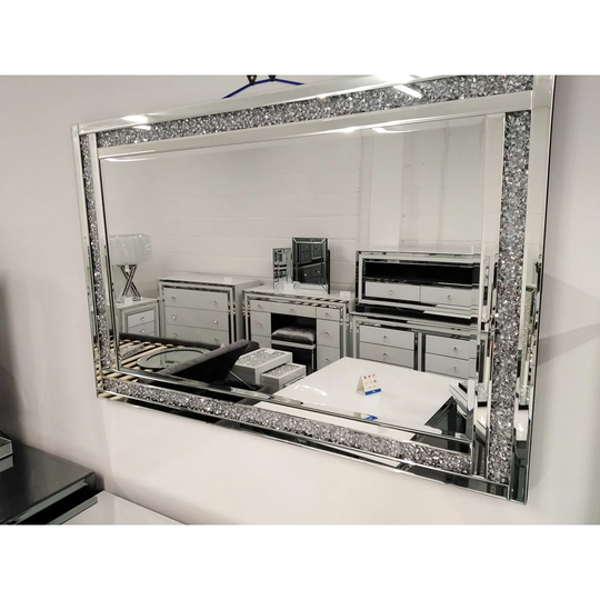Ponston Glass Framed Wall Mounted Accent Mirror in Clear