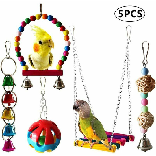 5pcs Bird Toy Parrot Chew Toy Set