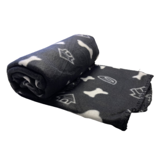 Soft & Comfy Fleece PET BLANKET 140x100 - Black - Bone Print