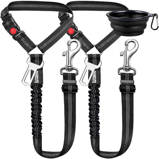Dog seat belt, 2 packs pet dog cat car safety belt for all everyday and sporting activities of the four-legged friend