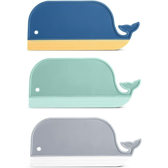 Osqi - 3 Pack Creative Whale Shape Wiper for Bathroom Countertop Kitchen Countertop Mini Wiper, Blue, Green and Gray
