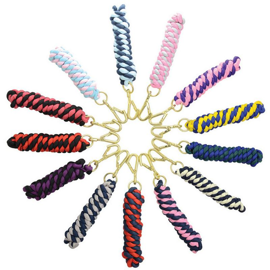 Two Tone Twisted Lead Rope (2.2 metres) (Black/Fuchsia) - Black/Fuchsia - HY