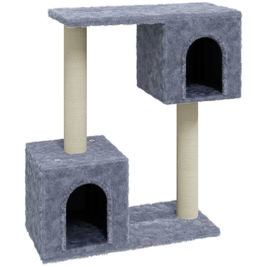 Cat Tree with Sisal Scratching Posts Light Grey 60 cm Vidaxl Grey