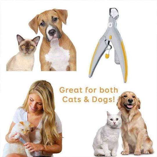 Pet Nail Clipper - Great for trimming cat and dog nails and claws, 5x magnification, doubles as a nail clipper, quick clip, steal blade. bubble shell