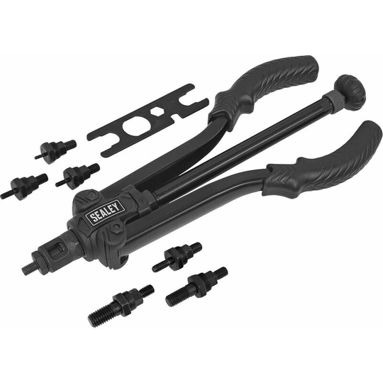 Quick Release 345mm Arm Threaded Nut Riveter - Adjustable Nozzle Rivet Gun Tool