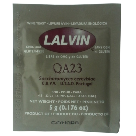 Lalvin QA23 White Wine Yeast 5g Sachet 16% Homebrew Wine Making 4.5L-23L