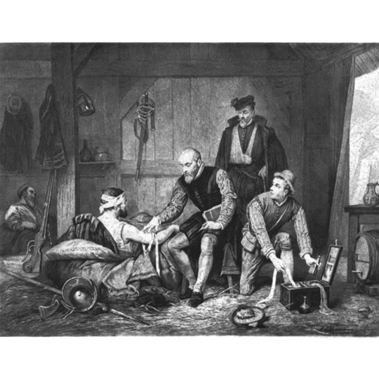 Ambroise Pare Treating Wounded Soldiers - Painting Print