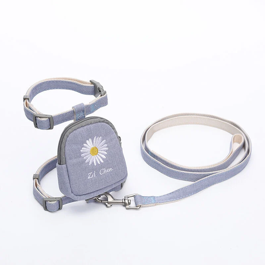 Deckon - Cat Harness Small Dog Leash Adjustable Kitten Harness,Anti-escape Cat Harness Leash Set has a Detachable Small Bag on Top for Storing Some