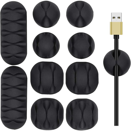 10 pcs Multifunctional Fixed Desktop Cable, Data Cable Organizer, Charging Cable Clip, Collective Loop Clip-B