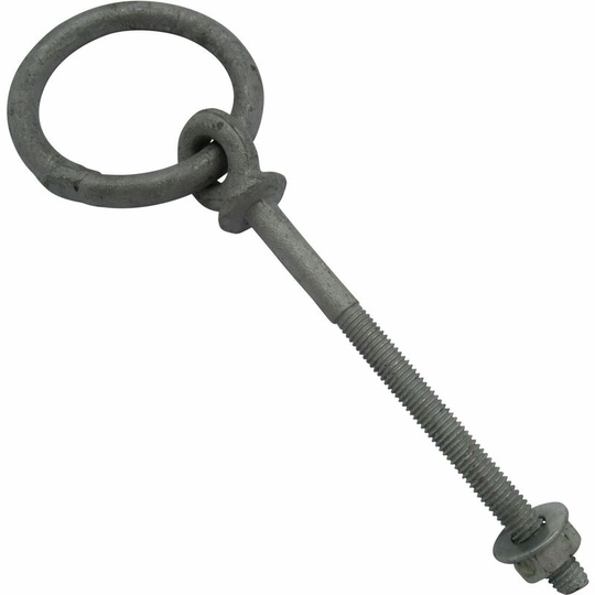 6MM X 63MM Galvanised Collared Eyebolt With Ring - Steel Eye Bolt Nut Washer