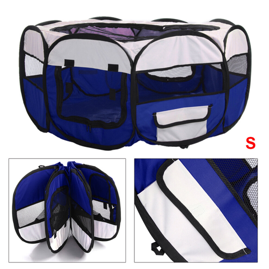 (Blue) Modern Foldable Pet Cage Puppy Playpen