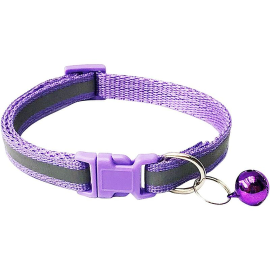 2 Pack Footprint & Reflective Cat Collar with Bell Basic Dog Cat Collar Buckle Adjustable Polyester Cat Dog Collar or Seatbelts