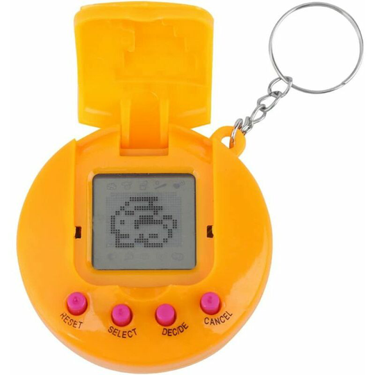 Kids Electronic Pet Game Machine, Mini Handheld Digital Pocket Retro Digital Pet Toy for Kids (Yellow)