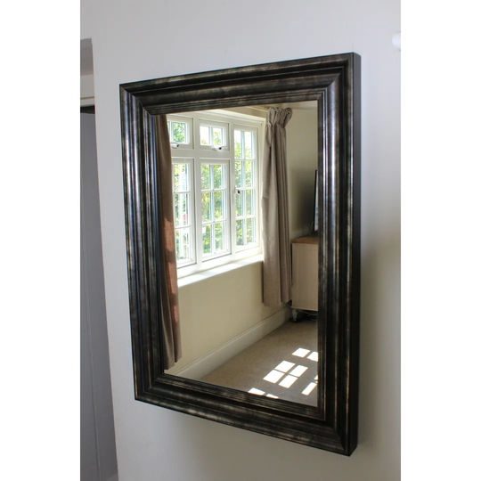 Framed Wall Mounted Accent Mirror in Bronze