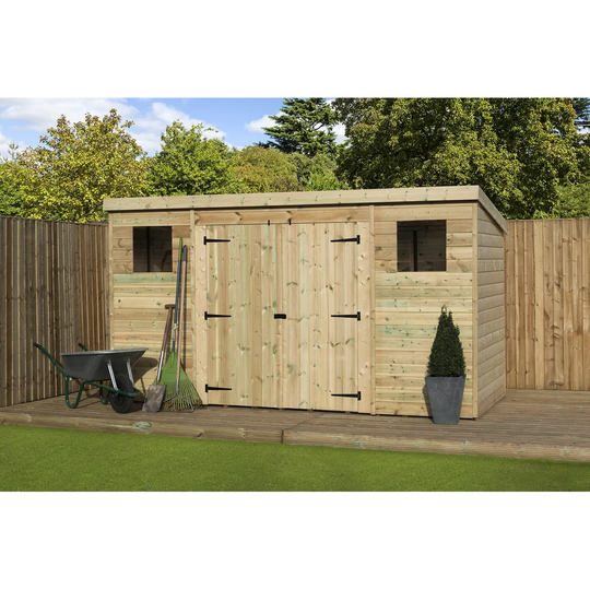Brookline 12 Ft. W x 5 Ft. D Shiplap Pent Wooden Shed