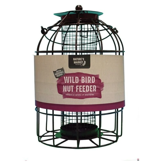 Natures Market 4 x Wild Bird Hanging Nut Feeder with Squirrel Guard
