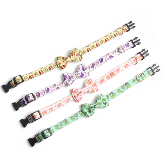 Ilovemilan - Halloween Cat Collar Breakaway with Bow Tie Bell, 4 Pack Adjustable Kitten Collar with Removable Bowtie Pumpkin Collar for Girl Boy Cats