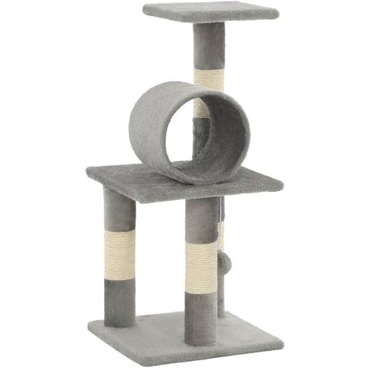 Cat Tree with Sisal Scratching Posts 65 cm Grey Vidaxl Grey