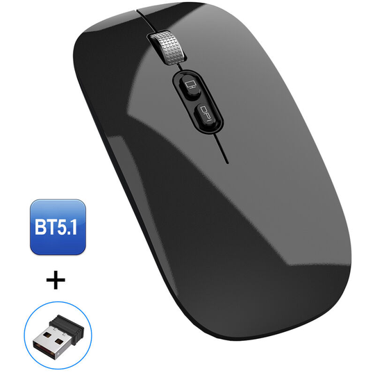 Superseller - M103 2.4G+BT5.1 Wireless Dual-mode Mouse Ergonomic Office Mice 3-gear Adjustable dpi Built-in 500mAh Lithium Battery Silver, Black