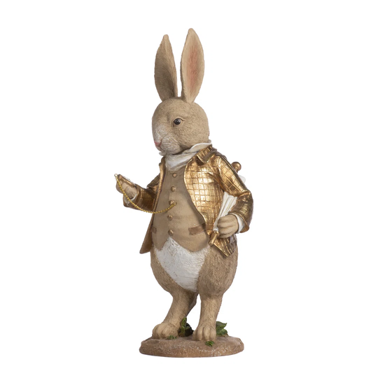 Gentleman Rabbit with Watch Figurine