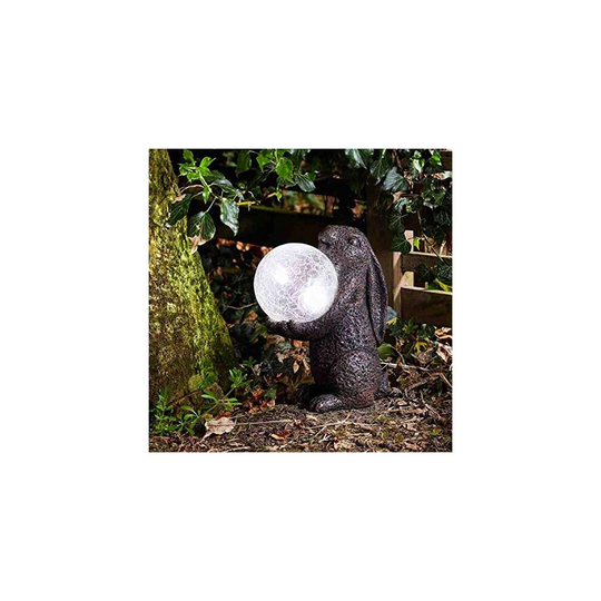 Garden Rabbit with Crystal Ball Home Table Lamp Garden Pond Light