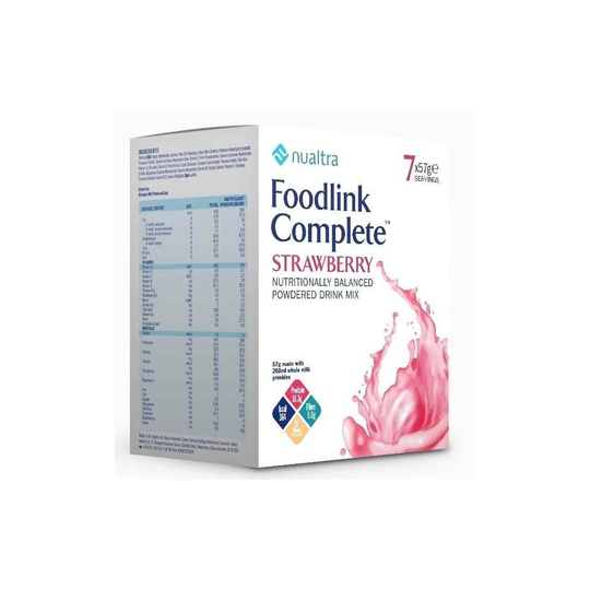 Nualtra Foodlink Complete Powder Strawberry (with Fibre) (7 x 63g)