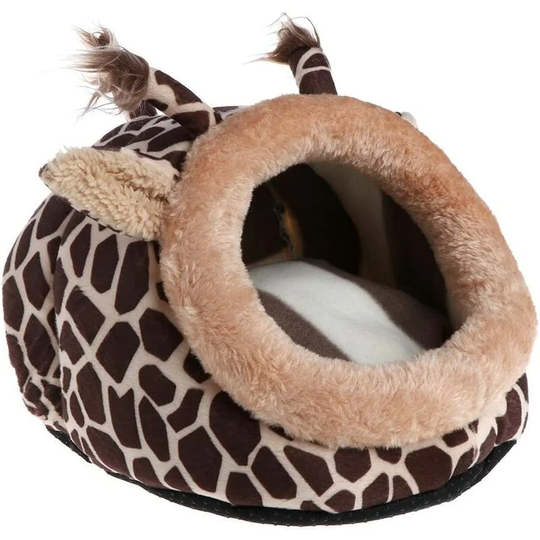 Bearsu - Hamster Bed House Winter Warm Sleep Nest Pad Cage Hammock for Small Animal Rat Hedgehog Squirrel - Giraffe 2 l