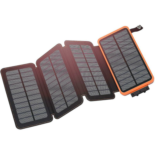 Solar Charger 25000mah Outdoor Portable Power Bank With 4 Solar Panels