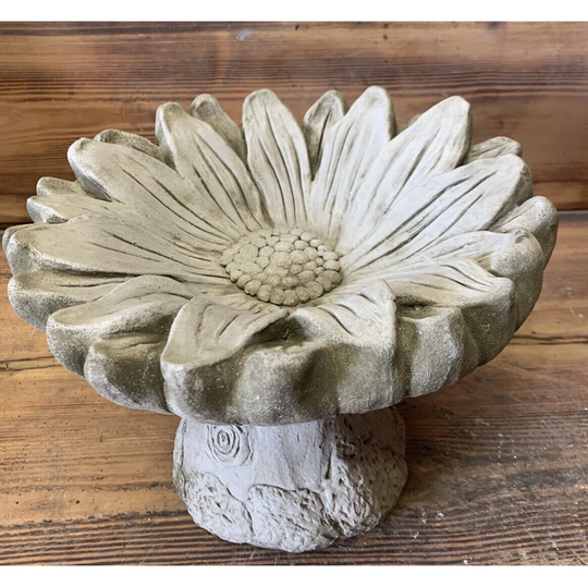 Shoaib Stone Garden Flower Floral Daisy Bird Bath Statue Ornament