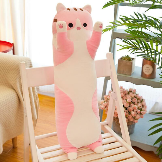 50cm Plush Cat Doll Cartoon Cute Soft Stuffed Kitten Pillow Pink