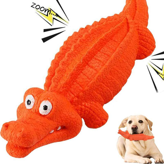 Crocodile Squeaker Dog Toy Durable Rubber Interactive Toy Dog Training Toy Chew Toy Teether Dog Gift