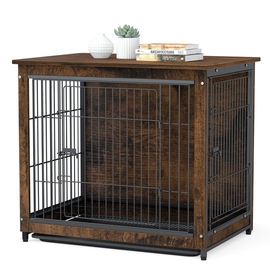 (S(60.6x46x59cm)) Dog Crate Table, Wooden Dog Crate Furniture
