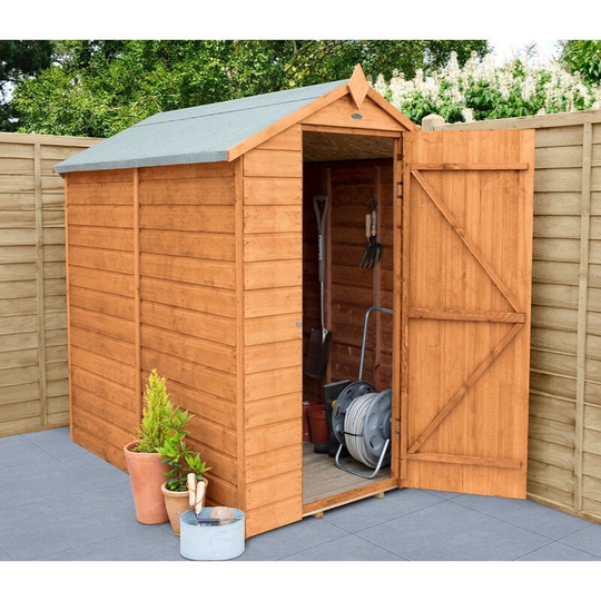 Garden Apex Shiplap Dip Treated 6X4 Wooden Shed ? No Window - Forest