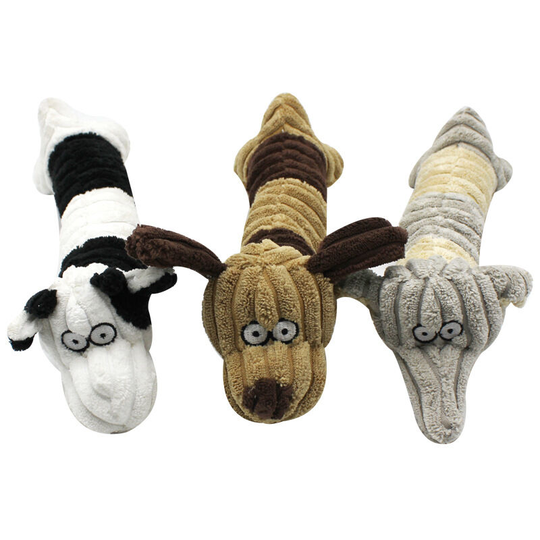3 pcs dog chew and sound toys prone pose striped plush dog plush pet dog toys 8 * 27cm