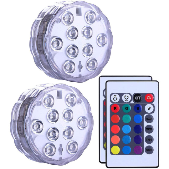 Betterlifegb - Submersible led Lights, 2Packs Waterproof Underwater Lights with Remote Control,BR-Vie Bath Lights with 16 Colors, Pond Lights, efx