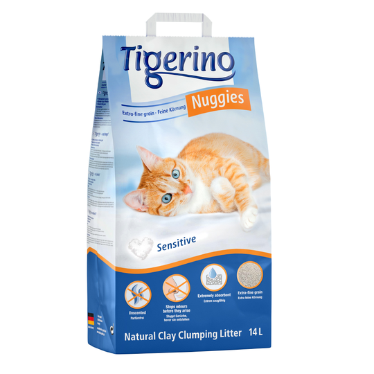 Tigerino Nuggies (Ultra) Cat Litter - Sensitive (Unscented) - Economy Pack: 2 x 14l