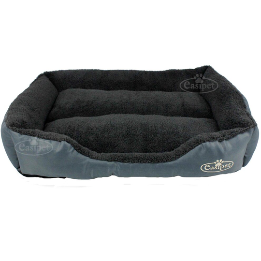 Dog Bed in Grey Faux Fur fleece Large Easipet 67262